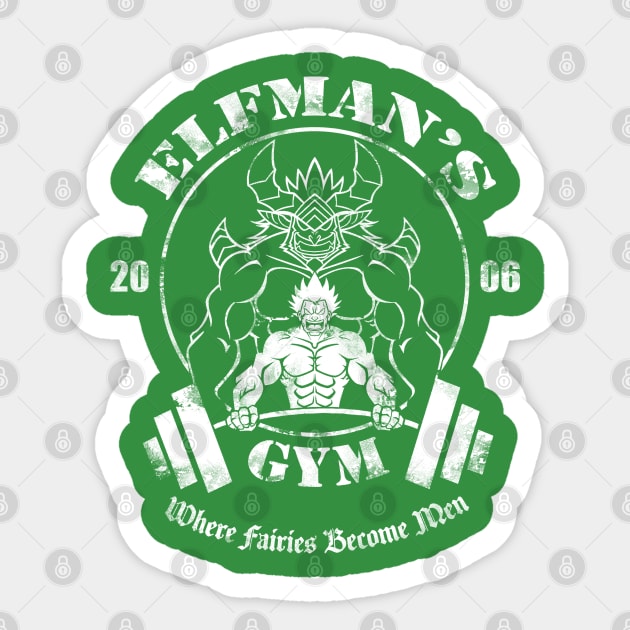 Elfman's Gym Sticker by JustJoshDesigns